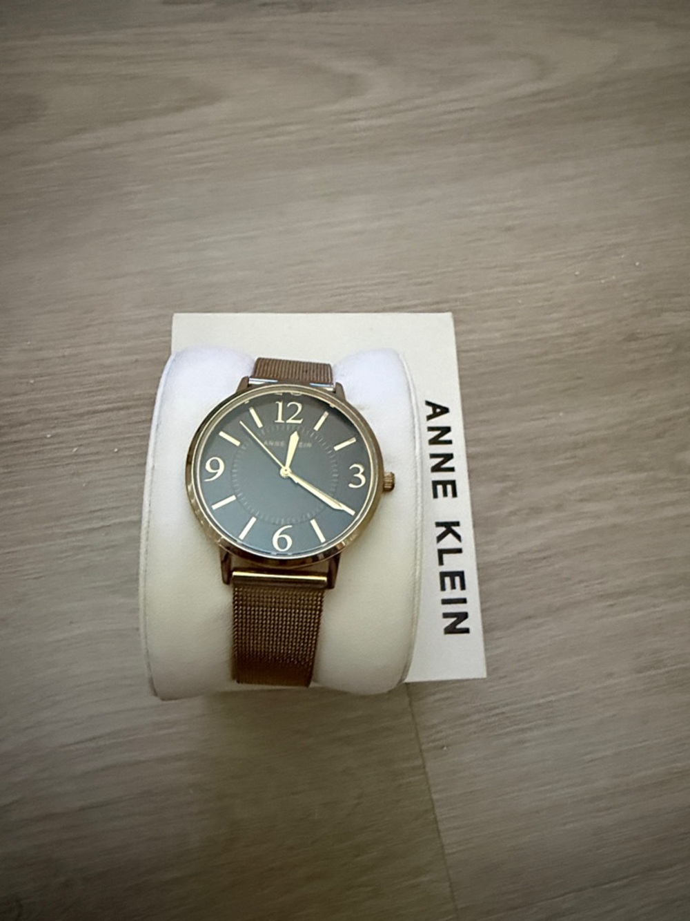 Anne Klein Gold Mesh Watch with Gray Dial